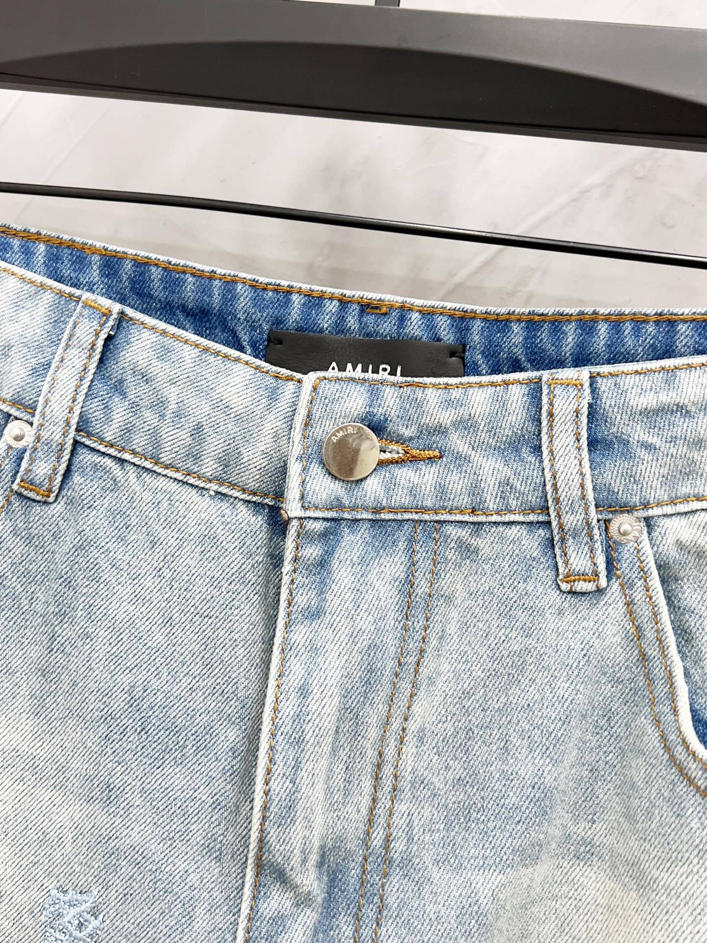 AMIRI Blue MA Quad Embroidered Flare Jeans